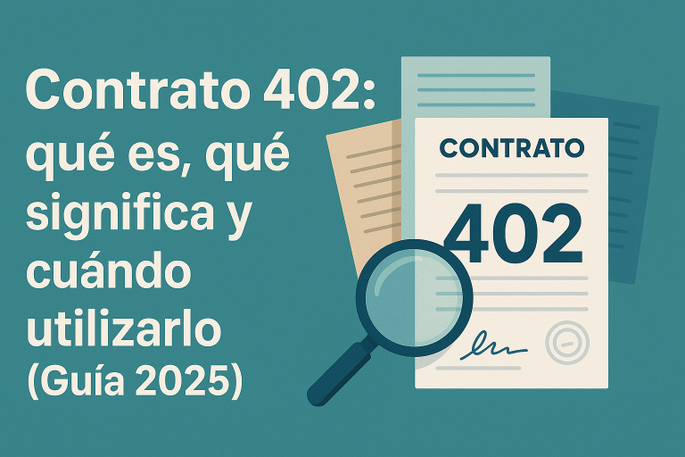 Contrato 402: qué es, qué significa y cuándo utilizarlo (Guía 2025)